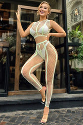 Neon Luminous Mesh Crop Top and Leggings