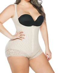 Women's Lace Bodysuit With Armhole Sleeves Adjustable Breast Support Tummy Control Bodyshaper