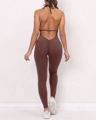 One-Piece Quick-Drying Tight-Fitting Yoga Clothing Peach Hip-Lifting Sports Fitness Pants