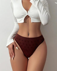 Sexy Simple Printed Cotton Crotch Briefs