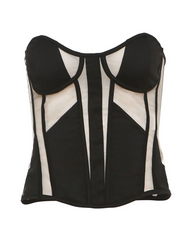 Sheer Mesh Bra See-Through Cool Strappy Fishbone Corset