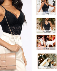 Lace V-Neck Shaping Bodysuit