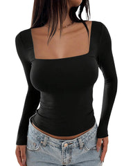 Square Neck Tight Casual Fashion Top