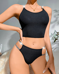Thin Strap Bra Set