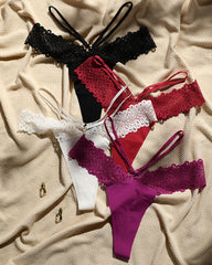 French lace stitching thin strap sexy thong