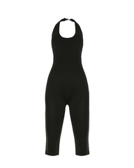 Solid Color Slim-Fit Halter-Neck Backless Jumpsuit