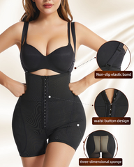 Tummy Control Waist Shaping And Hip Shaping Shorts With Sponge Padding And Shoulder Straps