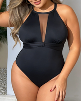 Sexy Mesh Patchwork Bodysuit