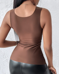 High Elastic Seamless Sleeveless Cami Shaper Vest With Built-In Bra