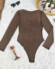 Lace Sheer Low-Cut Underwired Bodysuit