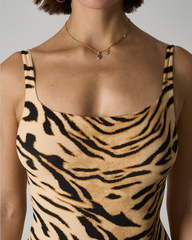 Animal Print Square Neck Seamless Thong Bodysuit