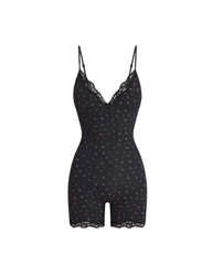 Sexy Bodysuit With Lace Trim And No Bra Cups