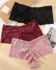Lace Hip-Lifting Cotton Antibacterial Crotch Briefs