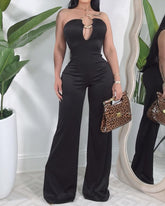 Solid Color Fashionable Trousers Jumpsuit