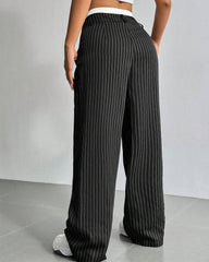 Simple Drape Loose Straight Pants
