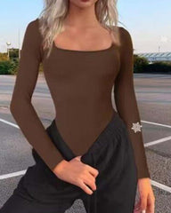 Ribbed Square Neck Bodysuit