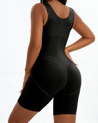 Adjustable Strap Front Closure Open Crotch Shapewear Bodysuit