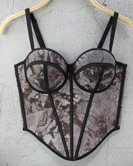 Sexy Mesh Suspender Corset