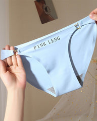 Sexy Hollow Ring Buckle Heart Seamless Ice Silk Underwear