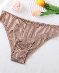 One-Piece Satin Seamless Cotton Crotch Briefs