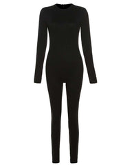 Women's Yoga Jumpsuits Ribbed Long Sleeve Crew Neck Tops Sport Jumpsuits