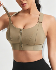 Adjustable Front Zip Beauty Back Yoga Sports Bra