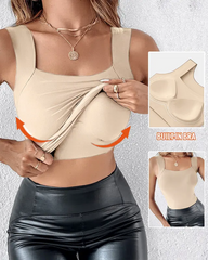 High Elastic Seamless Sleeveless Cami Shaper Vest With Built-In Bra
