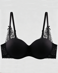 Lace Bow Padded Push-Up Underwire Bra