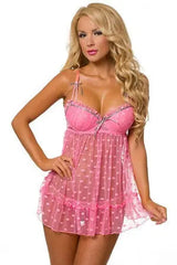 Pink Trend Spotting Babydoll Set