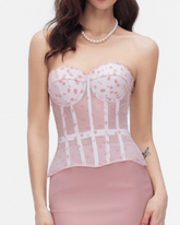 Polka Dot Pink Fishbone Corset