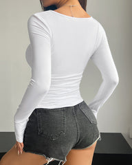 Square Neck Tight Casual Fashion Top