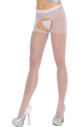 White Sheer & Sexy Crotchless Pantyhose