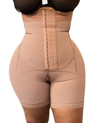 Compression Garments Women's Shapewear Double Pressure Bodysuit Flatten Abdomen Adjustable Front Closure Hook-eye