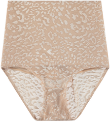 Wild Elegance : Designer Duo of Nude Leopard Print Shaper Panties - Breathable Firm Control
