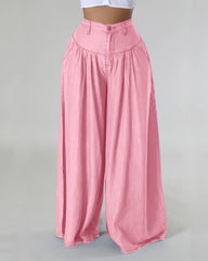 High Waist Zipper Wide Leg Denim Women Pants Jeans Casual Floor Loose Ladies Spring Longs Feminine Skirt Trousers
