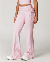 Fold Over High Waist Nude Feel Flared Yoga Workout Pants