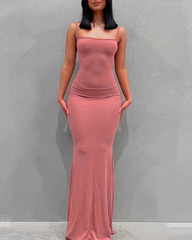 Mermaid Fitted Spaghetti Strap Dress