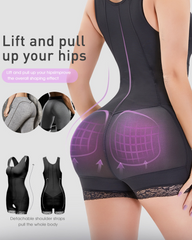 Zipper Tummy Control Shapewear with Bust Lift Butt Lifter