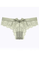 Green Lace Cheeky Cut Panty with Bow