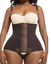 Detachable Shoulder Straps Buckle-Up Open Crotch Tummy Control Shaping Bodysuit