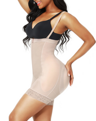 Sponge Padding Hip And Buttock Shaping Shorts With Shoulder Straps