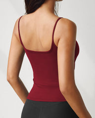 Women's Sexy Knitted Scoop Neck Slim Fit Spaghetti Strap Camisole Tank Tops
