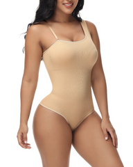 One-Shoulder Bodysuit With Padded Bust Tummy Control And Hip Lifting.