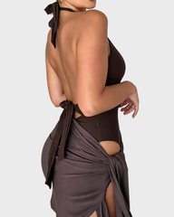 Halter Neck Backless Swimsuit