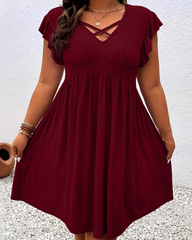 Hollow Out V Neck Bohemian Maxi Dress Casual Holiday Sundress