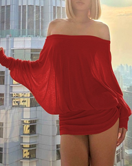 Off-Shoulder Ruched Bodycon Mini Dress