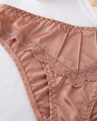 One-Piece Satin Seamless Cotton Crotch Briefs