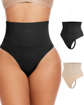 High-Waisted Seamless Thong Underwear With Steel Frame And Hip Lift
