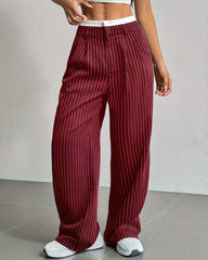 Simple Drape Loose Straight Pants