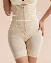 High Waist Zipper Tummy Control Shapewear Shorts